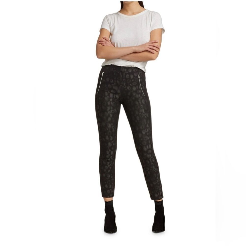 Rag & Bone 'Simone' Black Metallic Leopard-Print Skinny Legging Jeans 8